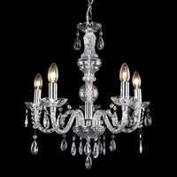 Lampadario a 5 Bracci con Cristalli Artificiali - Trasparente Cromato lux.pro