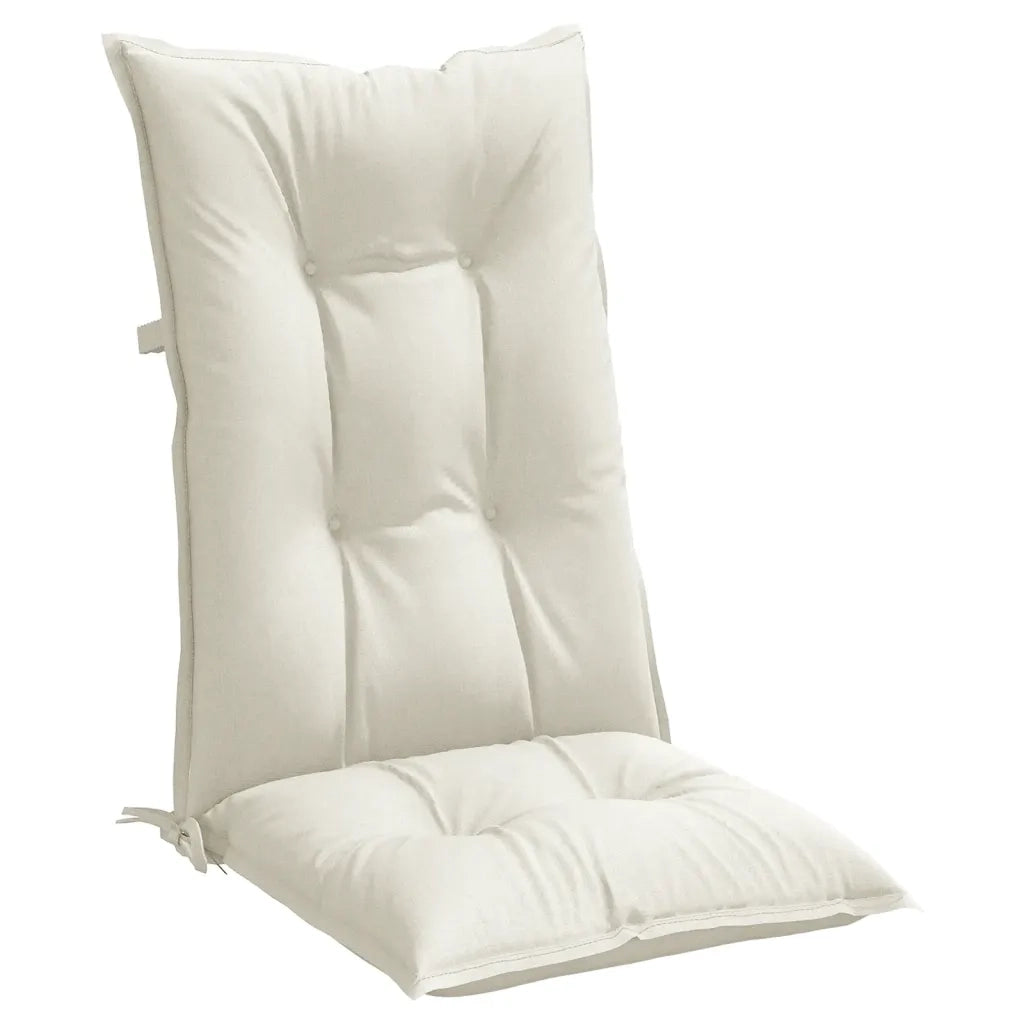 Cuscini Sedia Schiena Alta 2 Crema MÃ©lange 120x50x7 Tessuto