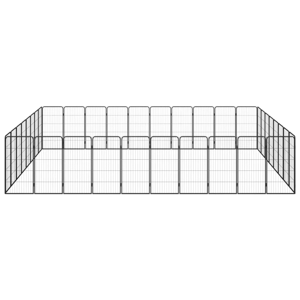 Box Cani 36 Pannelli Nero 50x100 cm Acciaio Verniciato Polvere 3115965