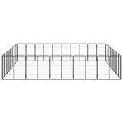 Box Cani 36 Pannelli Nero 50x100 cm Acciaio Verniciato Polvere 3115965