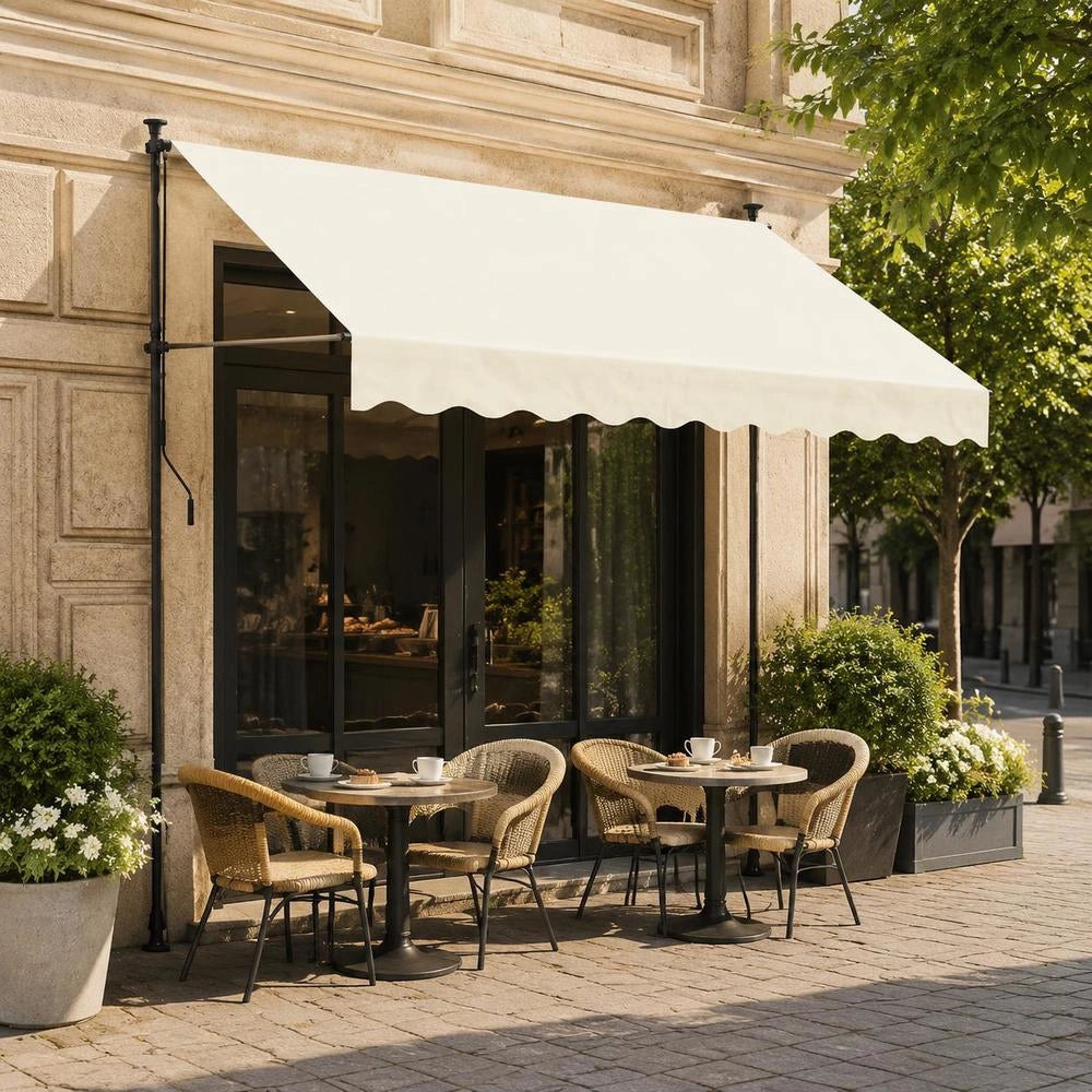Retractable Awning, Cream, 300x150 Cm, Fabric And Steel