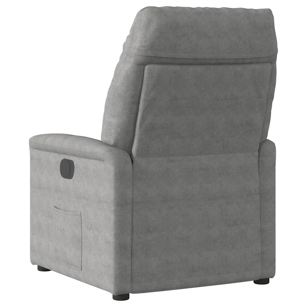 Poltrona Reclinante Massaggi Elettrica Grigio Scuro Microfibra 3303082
