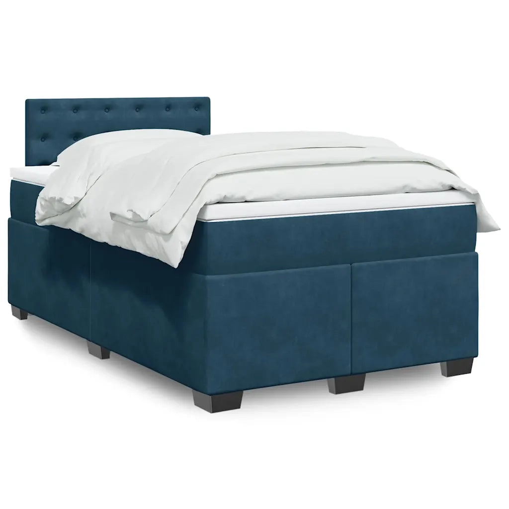 Giroletto a Molle con Materasso Blu 120x190 cm in Velluto 3288574