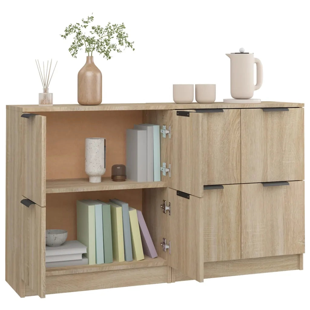 Credenze 2 pz | Madia | Buffet da pranzo | Armadio da pranzo Rovere Sonoma 60x30x70 cm in Legno Multistrato