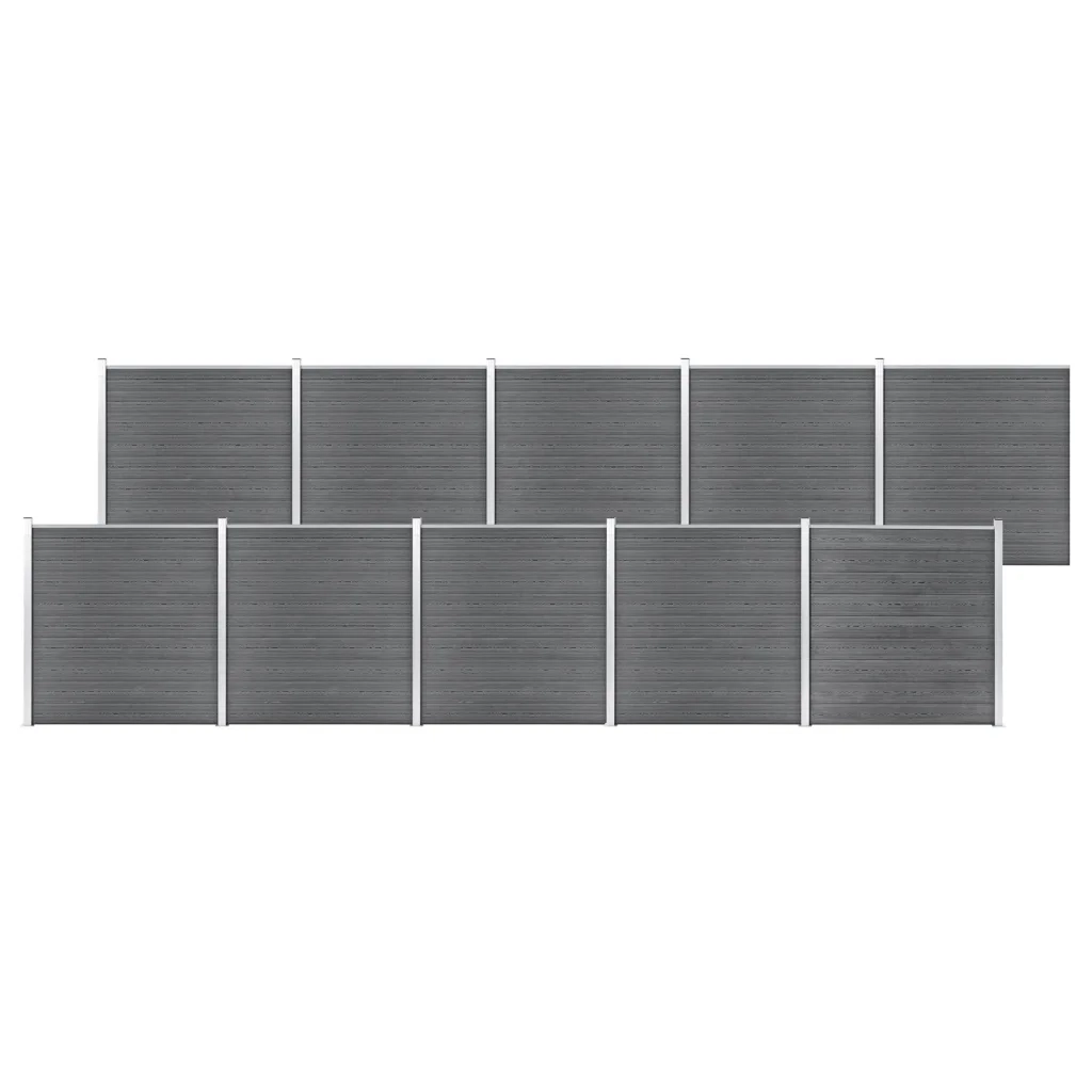 Pannello di Recinzione in WPC 1737x186 cm Grigio cod mxl 18919