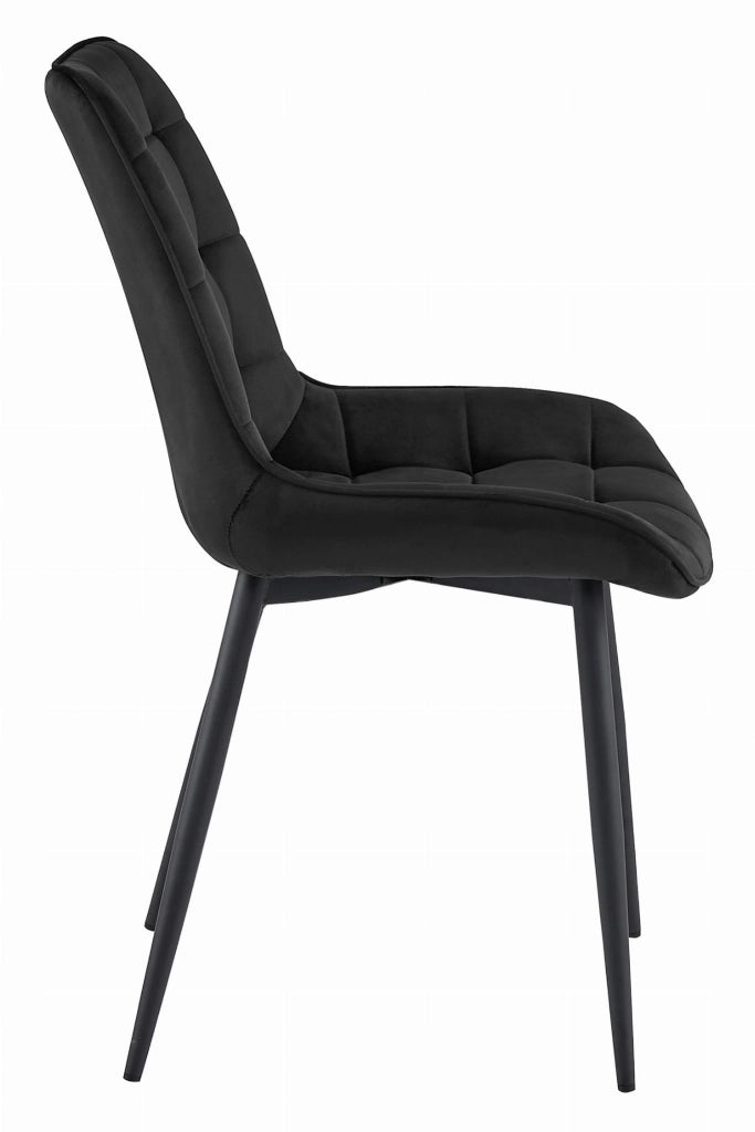 Sedia VALORA BERA - Design moderno in velluto nero per soggiorno, SKU 3816
