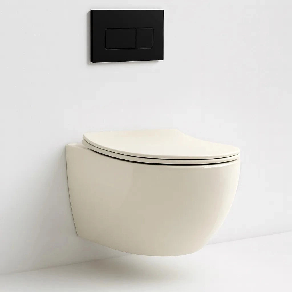 Vaso Wc Sospeso Rea Carlo Mini Rimless Ecru
