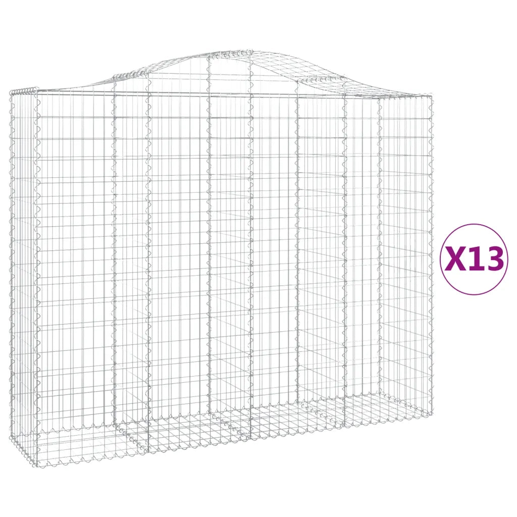 Cesti Gabbioni ad Arco 13 pz 200x50x160/180 cm Ferro Zincatocod mxl 99989