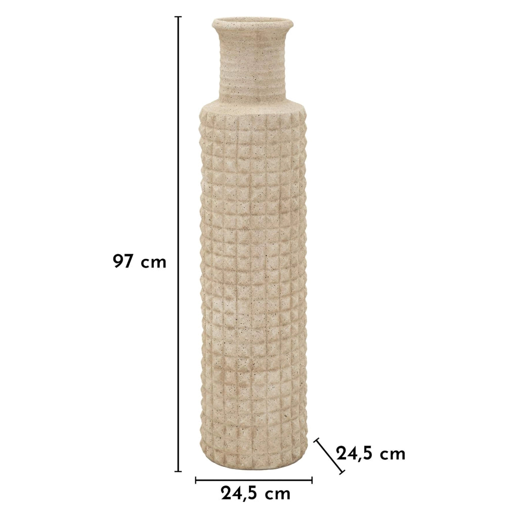 Fati, Vaso Finitura Effetto Sabbia, Beige