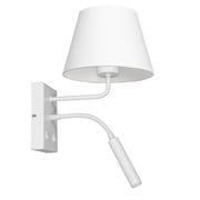 Applique bianca Arden con luce lettura doppio interruttore