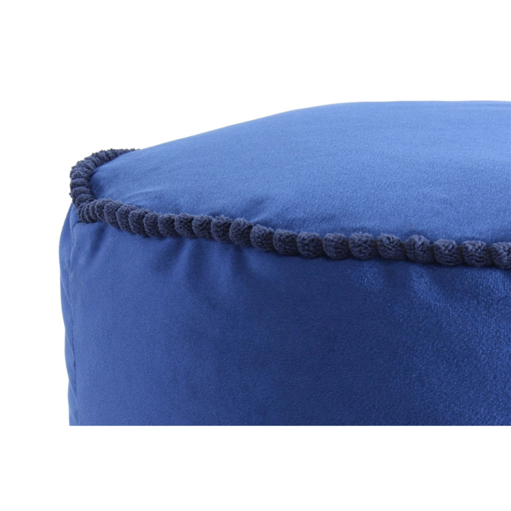 Pouf Taj Mahal in velluto blu con frange