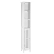 Colonna da Bagno con Mensole Armadio in Legno Colore Bianco 30x28x170H cm