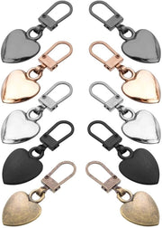 Set di Riparazione di Cerniera a Cuore - 10 Pezzi - Strumento di Riparazione a Stantuffo Metallico - Adatto per Giacche/Scarpone/Bagagli - Design Attraente