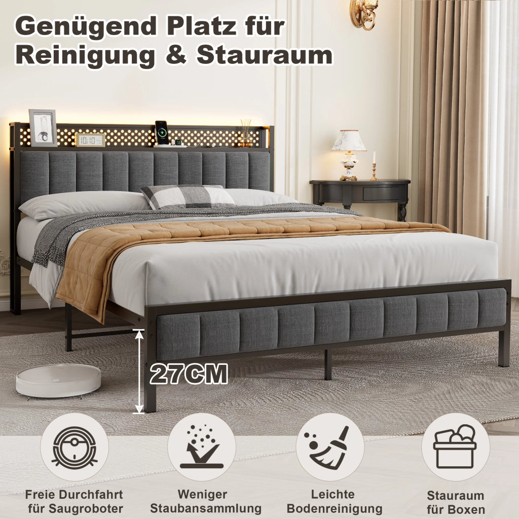 Letto singolo 140x200 cm, colore nero