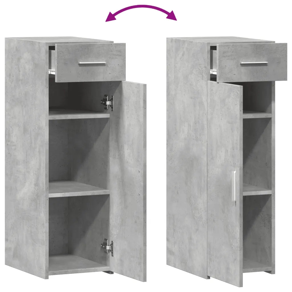 vidaXL Credenza Grigio Cemento 30x42,5x93 cm in Legno Multistrato
