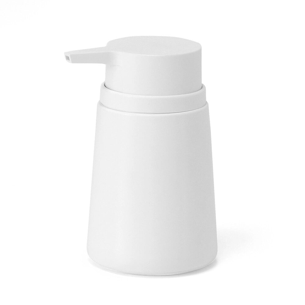 Dispenser sapone bianco crema design tondo in plastica Pop