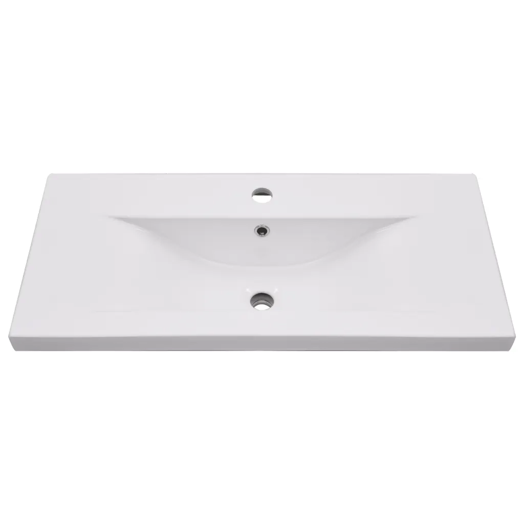 Set Mobili da Bagno 2 pz in Ceramica e Legno Multistrato