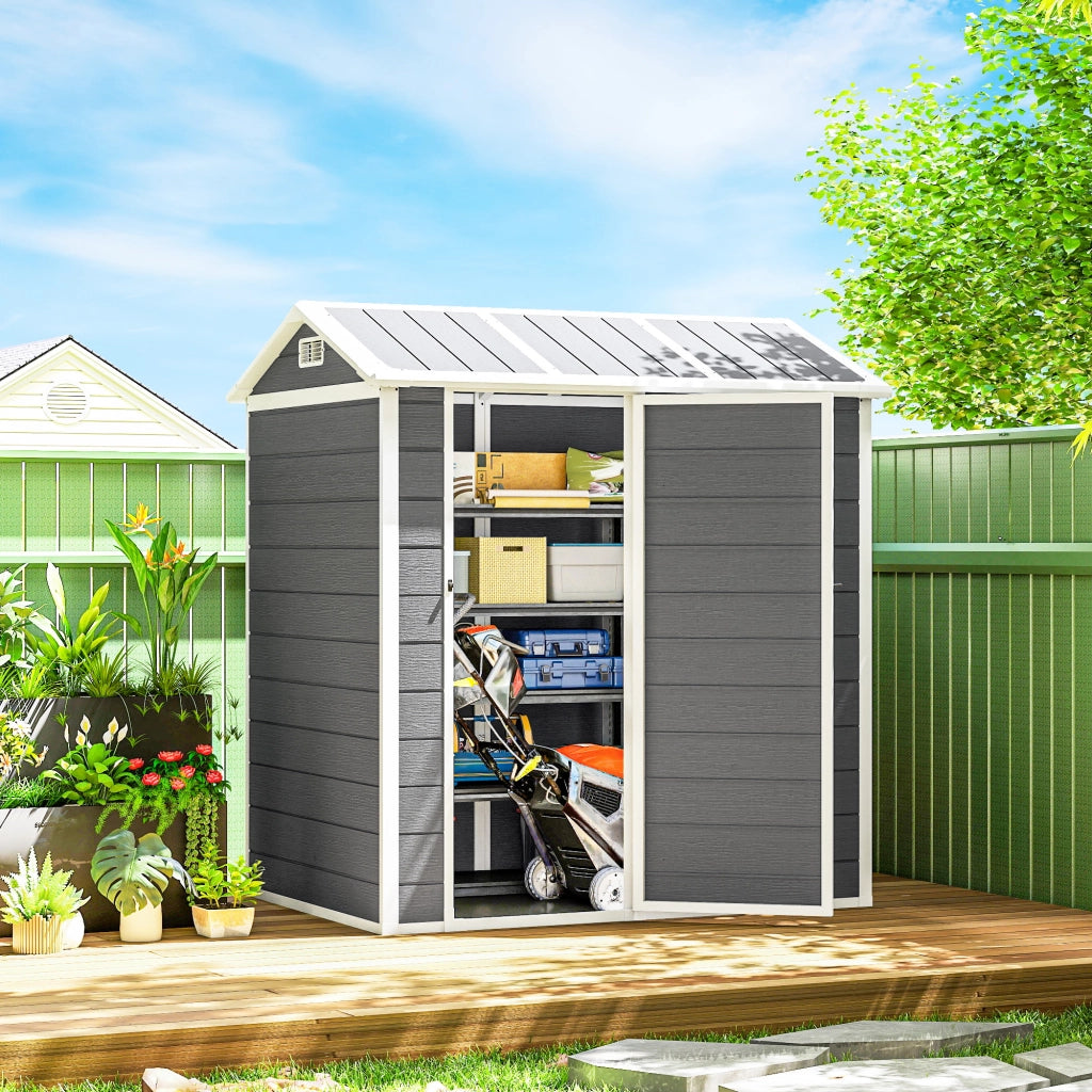 Casetta da Giardino ¨C Zephmum ¨C Grigio, Resina, 120x180x200