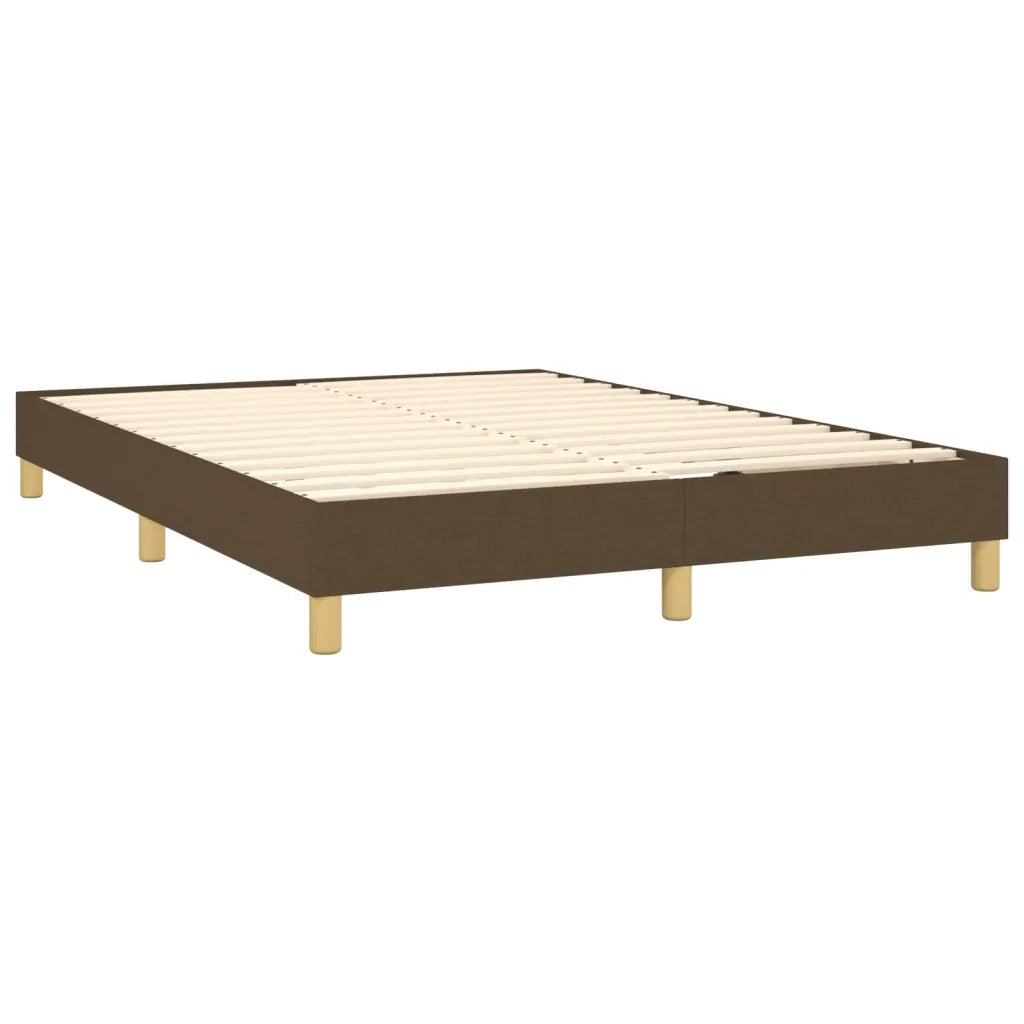 Giroletto a Molle con Materasso Marrone Scuro 140x190cm Tessuto 3126640