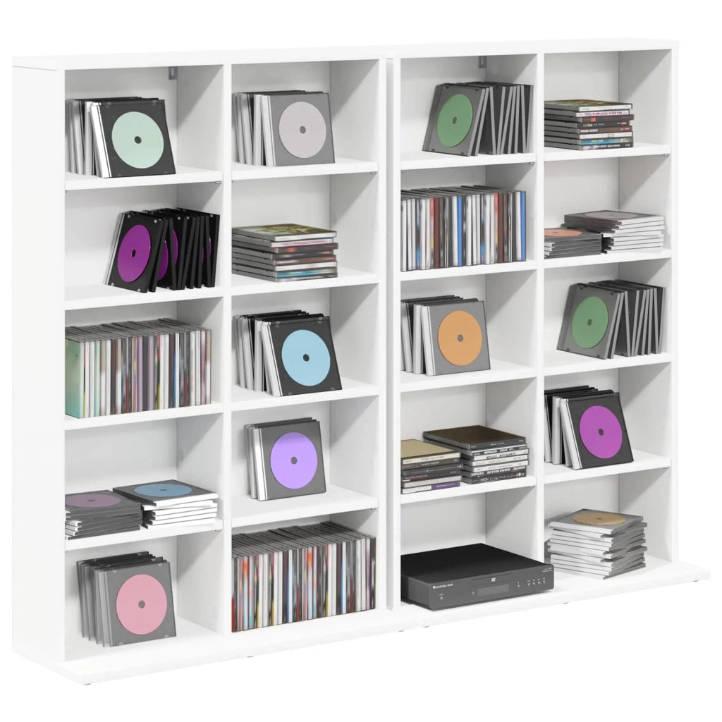Mobile per CD 2 pz Bianco 65 x 23,5 x 97,5 cm 8012675