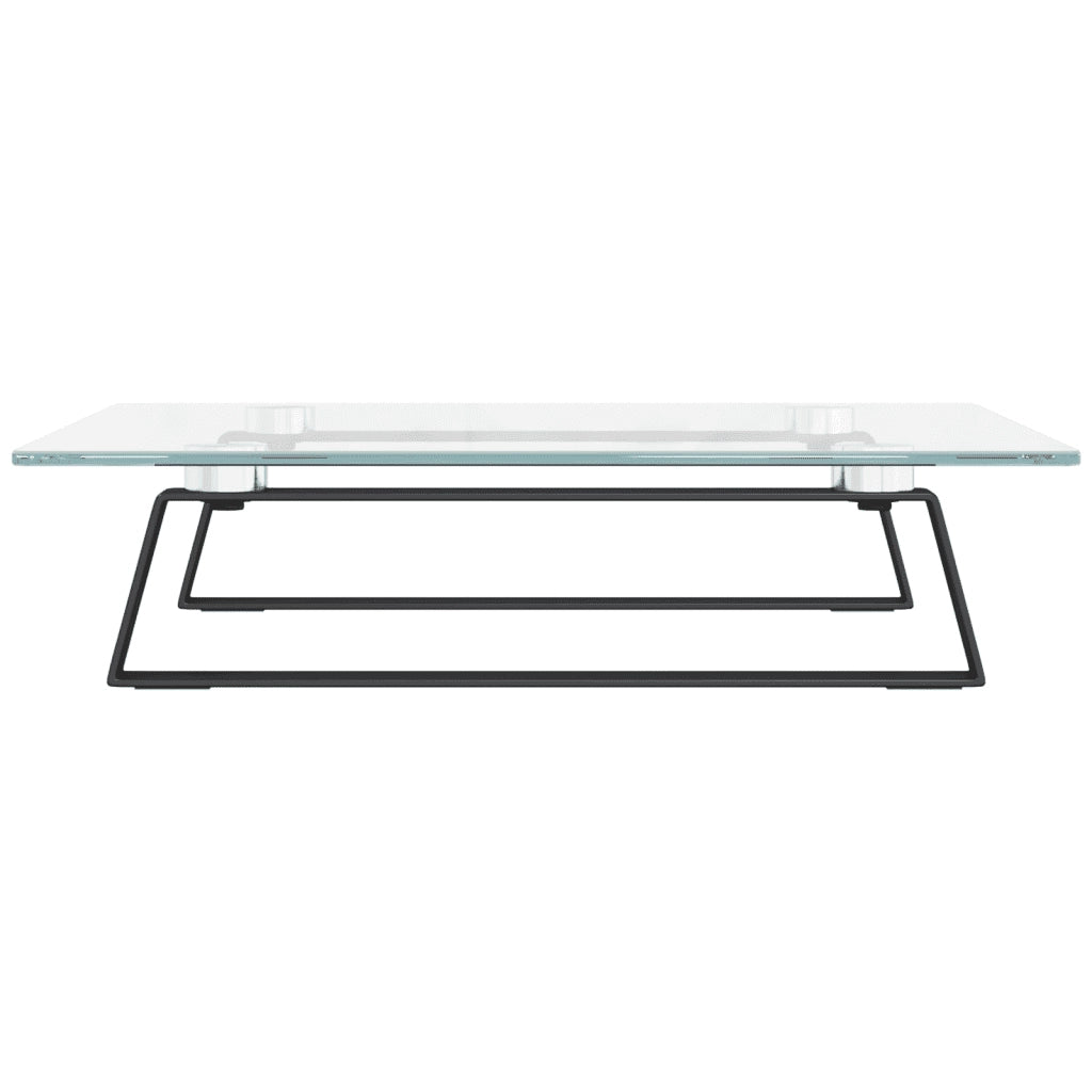 Supporto per Monitor Nero 40x35x8cm Vetro Temperato e Metallo 374227