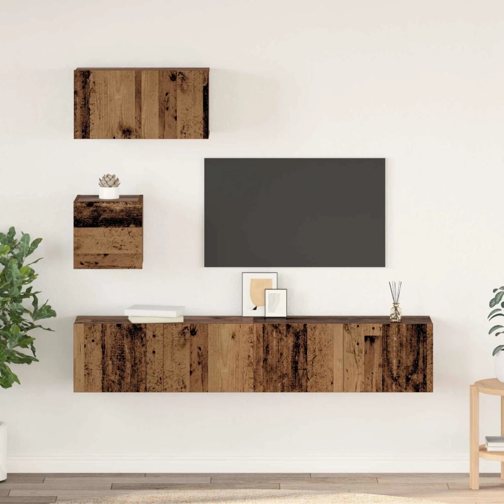 Set mobile TV 3 pcs Legno vecchio Legno multistrato 3393138