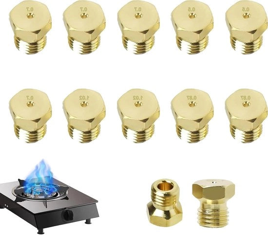 Kit di iniezione per gasstraolatori 10 pezzi per gasforni e forni con diversi diametri (050/07/087/102 mm) M6 x 075 filettatura a doppia fine resistente alla corrosione.