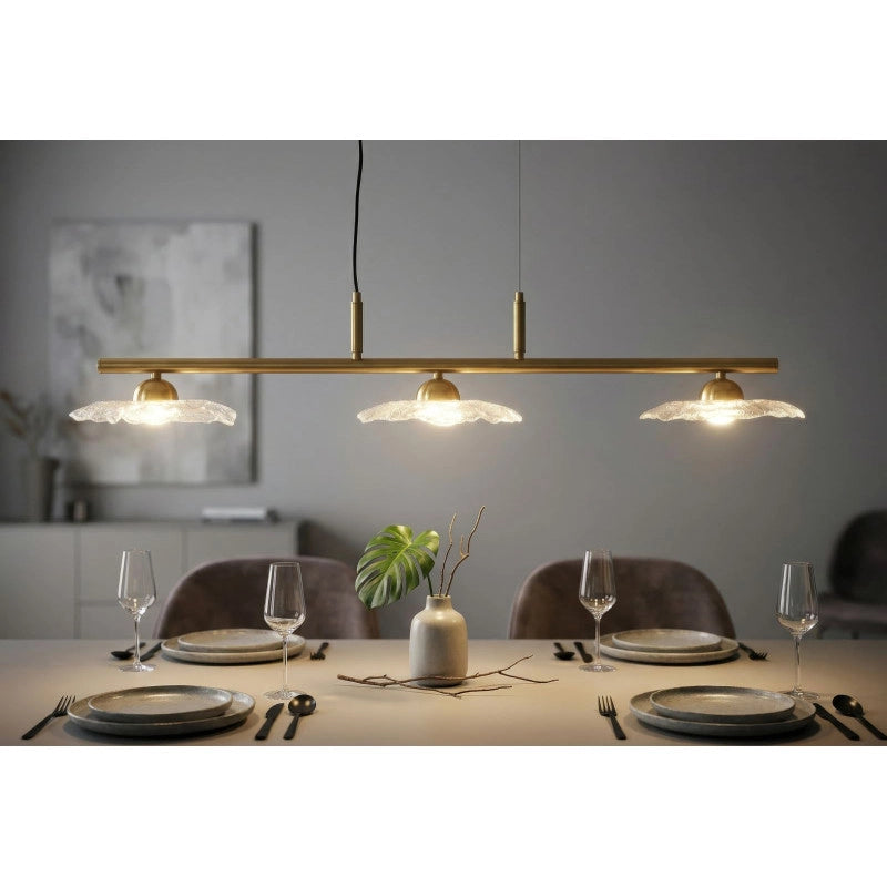 Lampadelle Ario Emily 3 Luci Vetro Trasparente cm 100x24x18