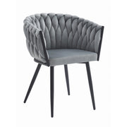 Sedia di design Orion in velluto grigio chiaro