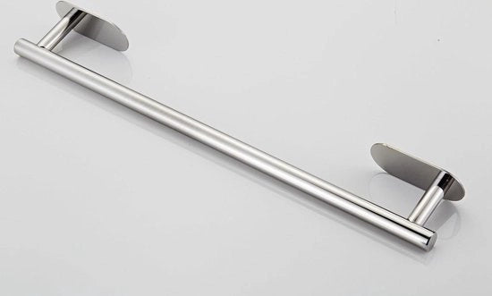 Sostegno asciugamani senza perforazione - 40 cm - Adesivo - Acciaio inossidabile 304 - Per bagno e cucina - Balcone - Lavabo - Laccato argento