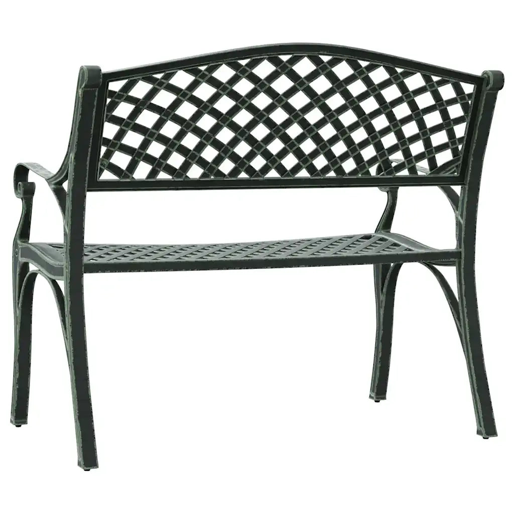 Panchina da Giardino | Panca da Giardino 102 cm in Alluminio Pressofuso Verde