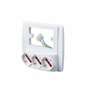 Multipresa da parete con 3 prese schuko bivalenti 10/16A 250V per placche 3posti BIANCO