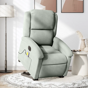 Poltrona Alzapersona Massaggi Elettrica Grigio Chiaro Vellutocod mxl 85374