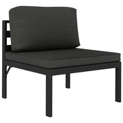 Divano Centrale Modulare 1 pz con Cuscini Alluminio Antracite cod mxl 118843