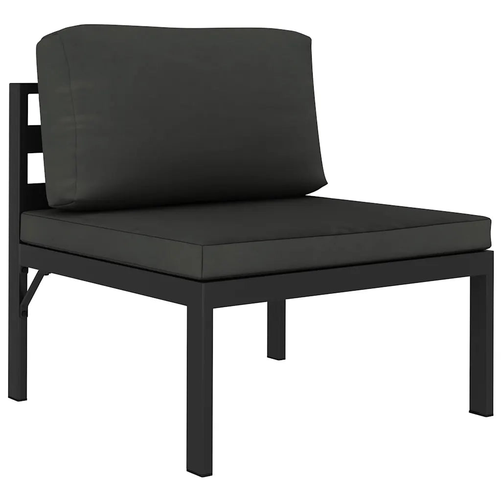 Divano Centrale Modulare 1 pz con Cuscini Alluminio Antracite cod mxl 118843