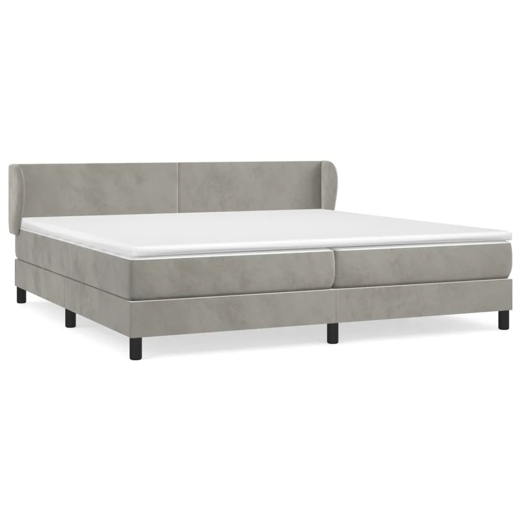 Giroletto a Molle con Materasso Grigio Chiaro 200x200cm Velluto 3127391