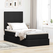 Letto con contenitore e LED con led Nero 90 x 200 cm Poliestere