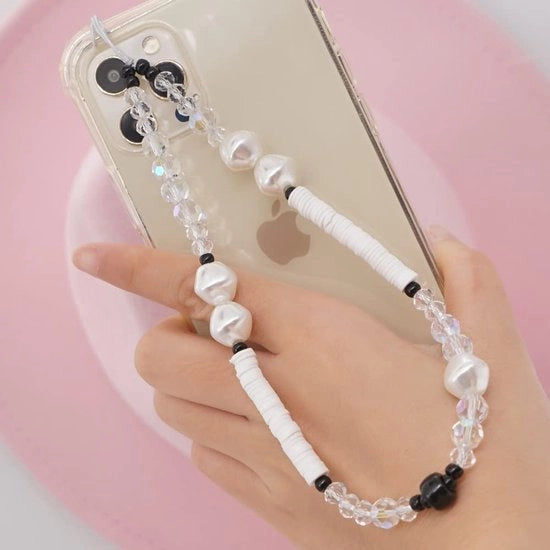 Catenella telefonica bohemienne con perle