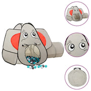 Tenda da gioco per bambini con 250 palline a forma di elefante 174 x 86 x 101 cm grigio 02_0005148