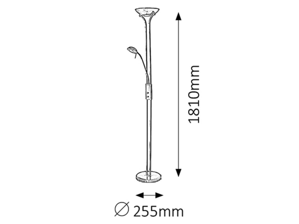 Lampada da terra Rabalux Beta 4075 cromo dimmer lettura