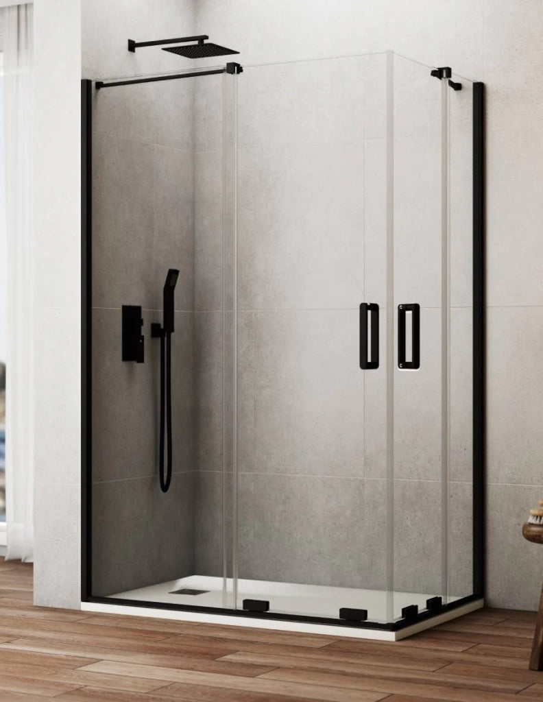Box doccia ingresso angolare 2+2 CIRENE (KENNA) 80x70 cm Nero