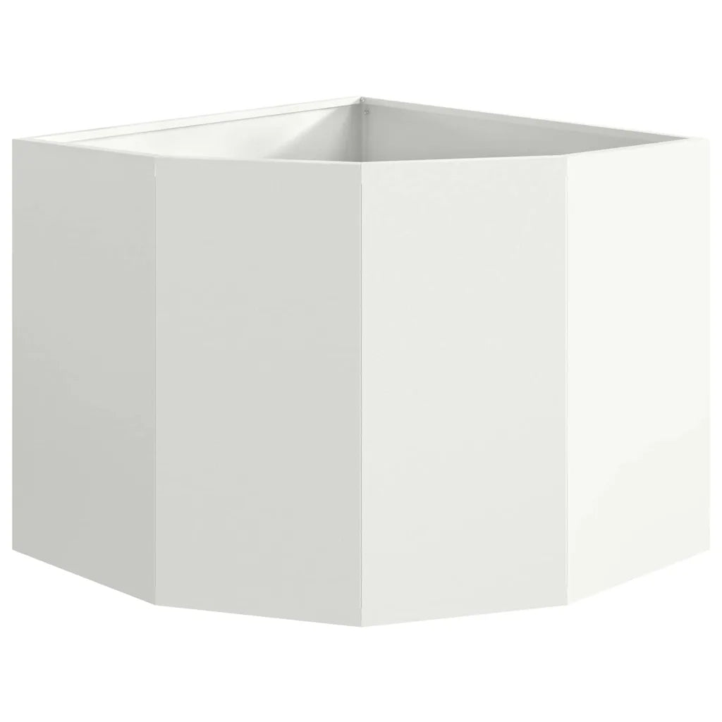 Fioriere | Cassetta per fiori | Vaso d'angolo Bianco 60 x 60 x 50 cm Acciaio