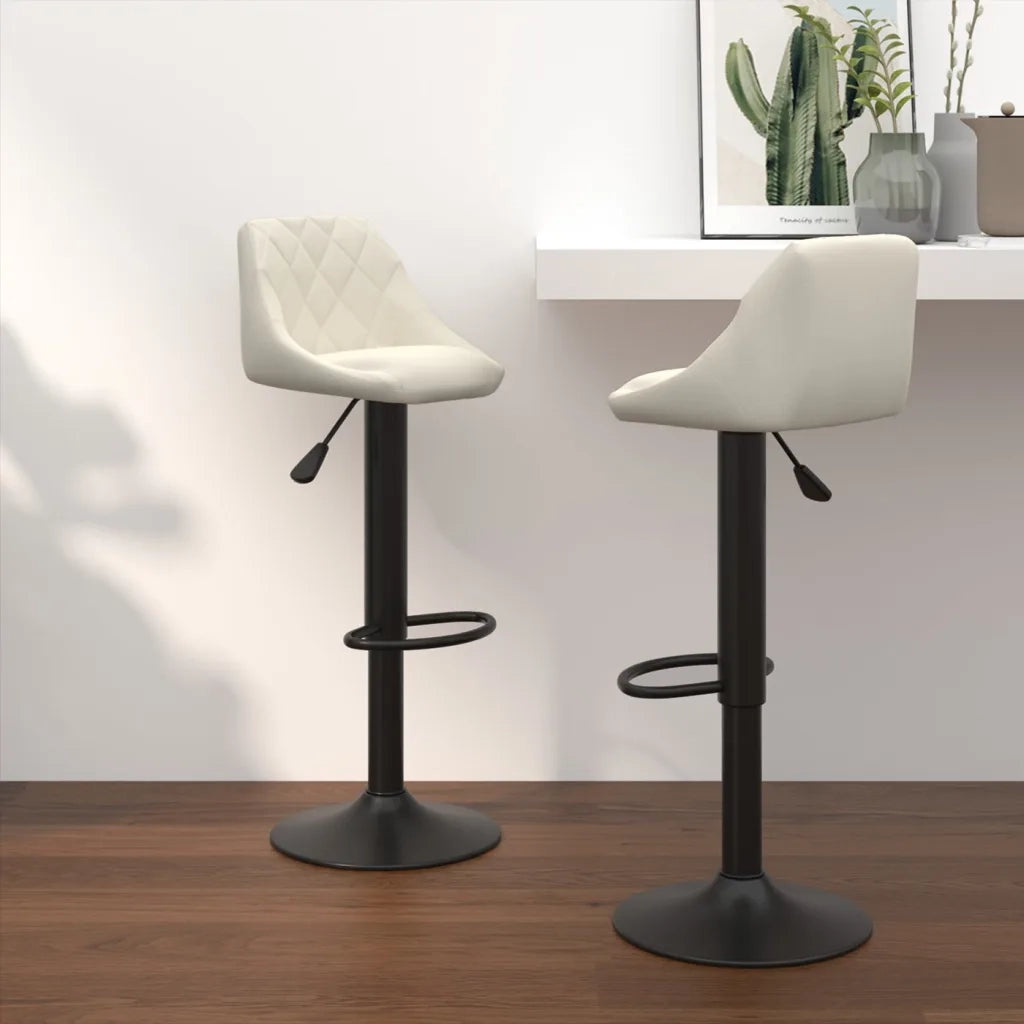 Sgabelli da Bar 2 pz Crema in Vellutocod mxl 119436