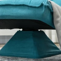Poltrona da Pavimento, Poltrona Relax, Poltrona Lounge, Design Imbottito, Inclinazione Schienale Regolabile, Girevole 360°, Blu