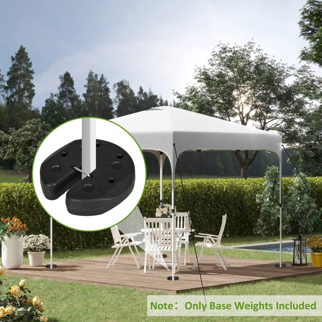 Set 4 Pesi Zavorra Circolari per Gazebo Tendone con Picchetti Rinforzo e Corda Trasporto HDPE ¨C Xylo