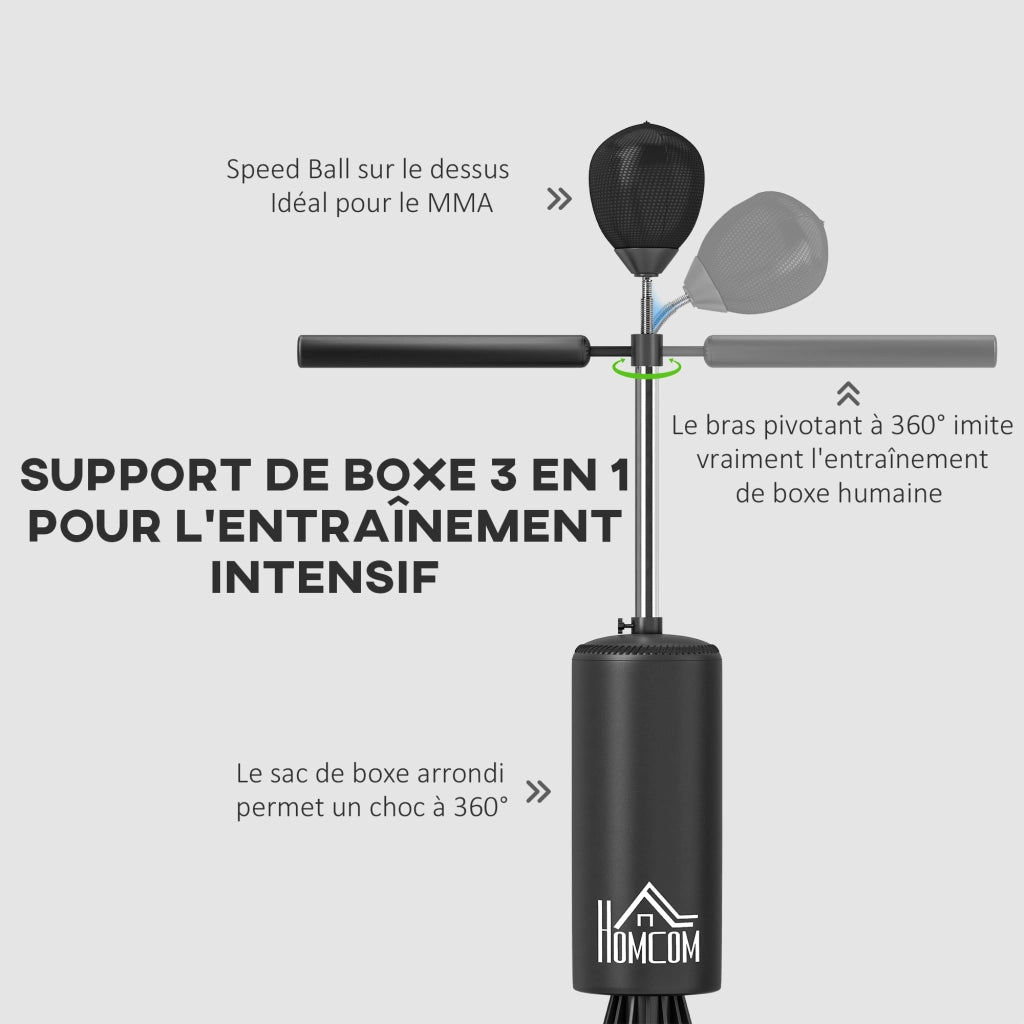 Sacco da boxe su supporto con palla a sospensione 3 in 1 ¨C Zephmum ¨C Regolabile in altezza