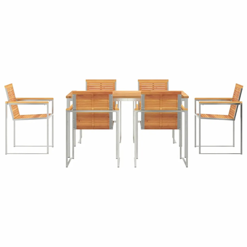 Set da Pranzo per Giardino 7 pcs Legno di Acacia Massello 3334808