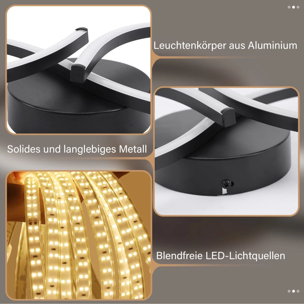 ZMH Lampada da soffitto plafoniera LED bianca 24W design moderno per soggiorno corridoio