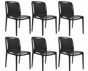 Velair Set 6 Sedie Polipropilene 51 x 52 x 81 cm Impilabili Antracite