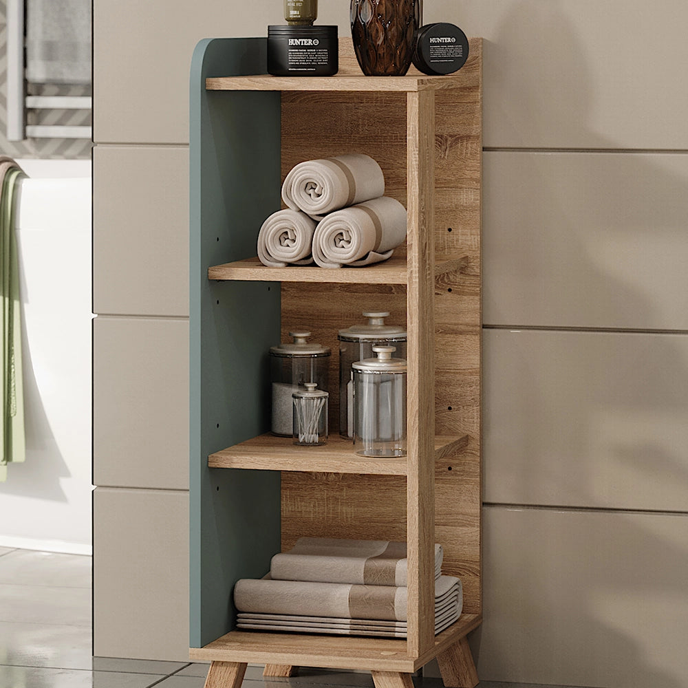 Vicco Mobiletto midi Sonoma/blu 30 x 90 cm con 4 ripiani